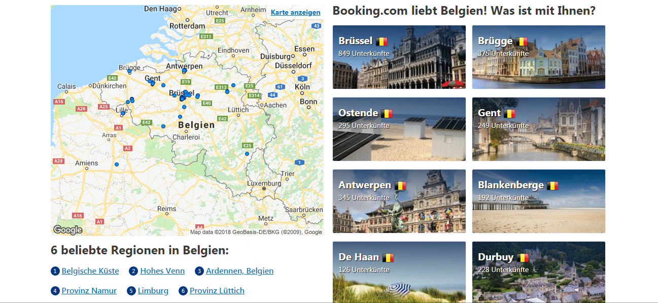 Booking.com services in Belgium
